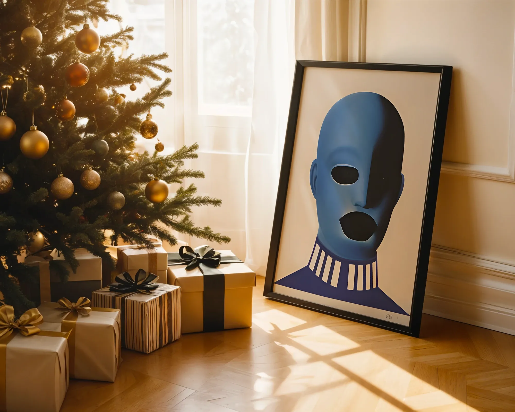 Blue Mask Portrait — room view 2
