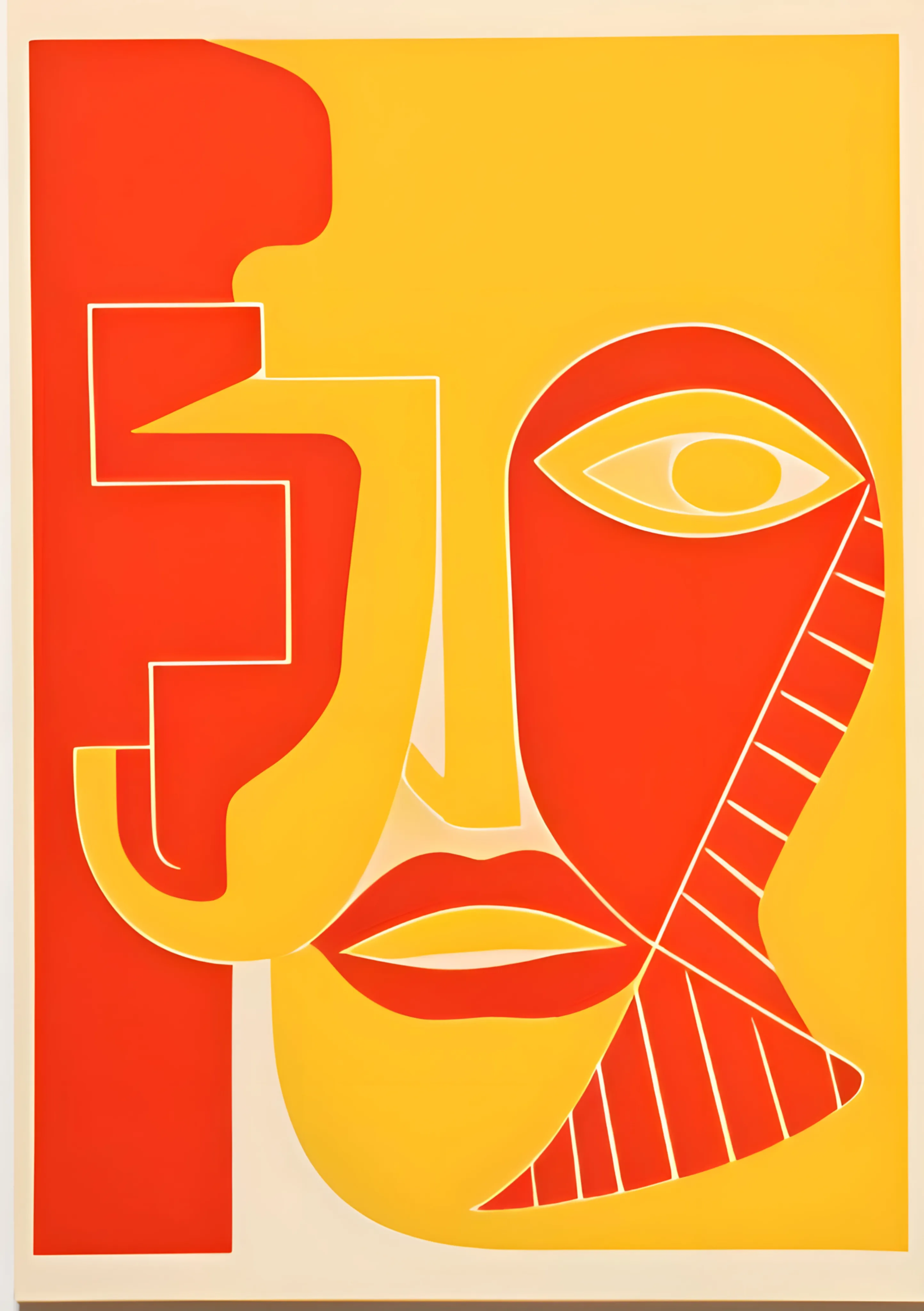 Abstract Profile in Red and Yellow image 1