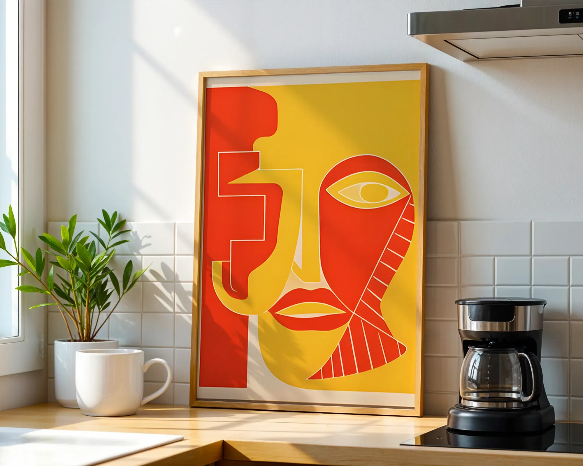 Abstract Profile in Red and Yellow — room view 1