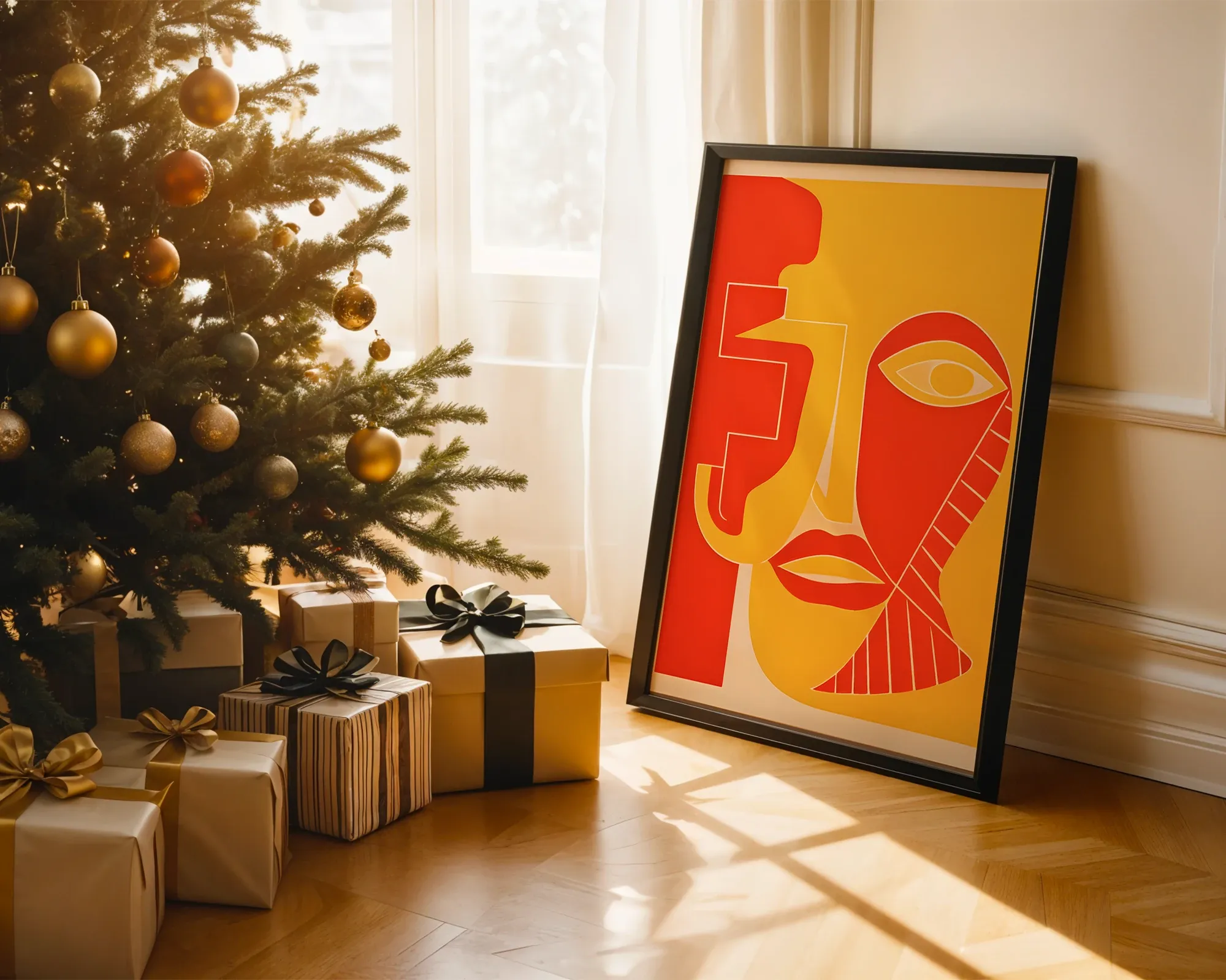 Abstract Profile in Red and Yellow — room view 2