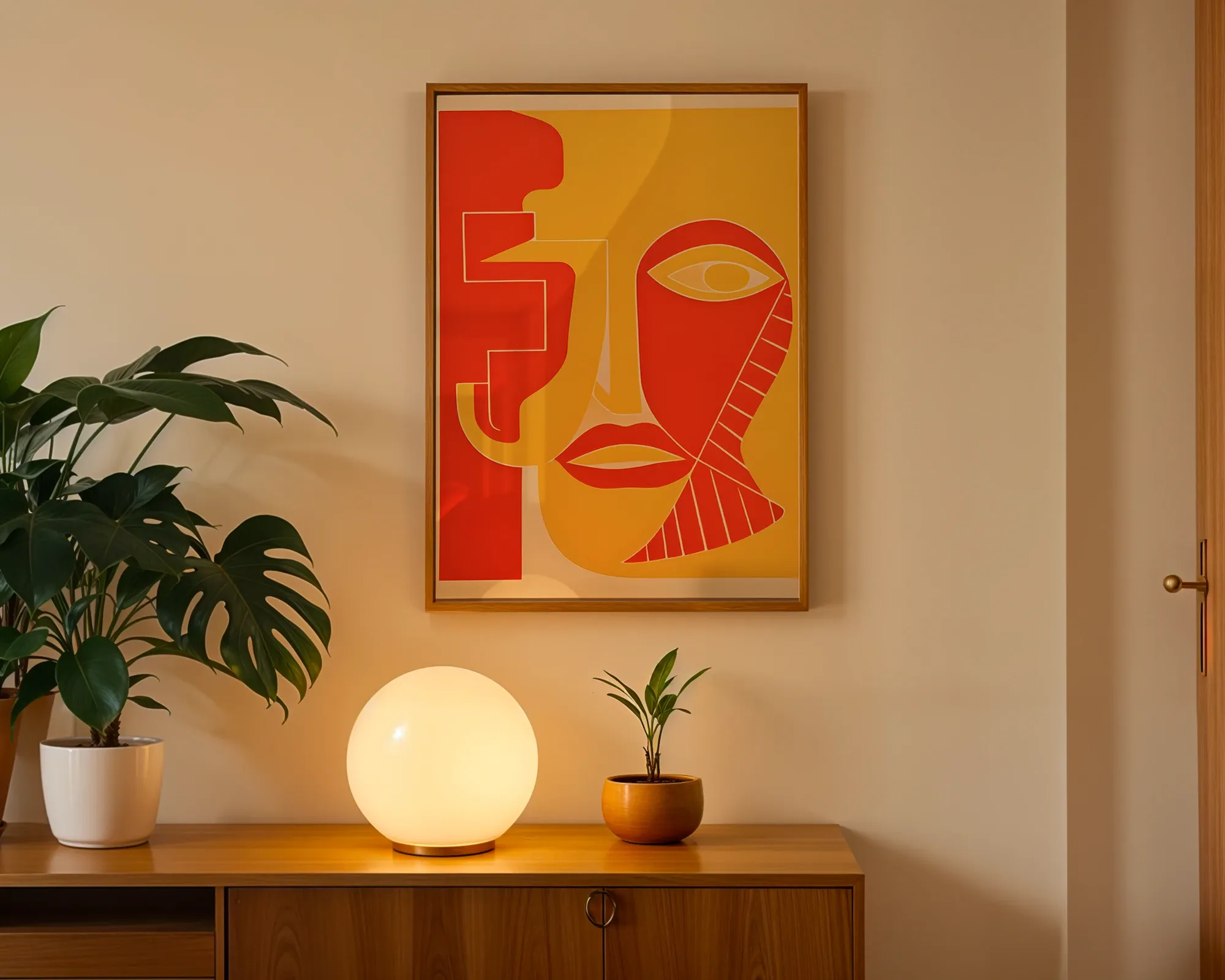 Abstract Profile in Red and Yellow — room view 3