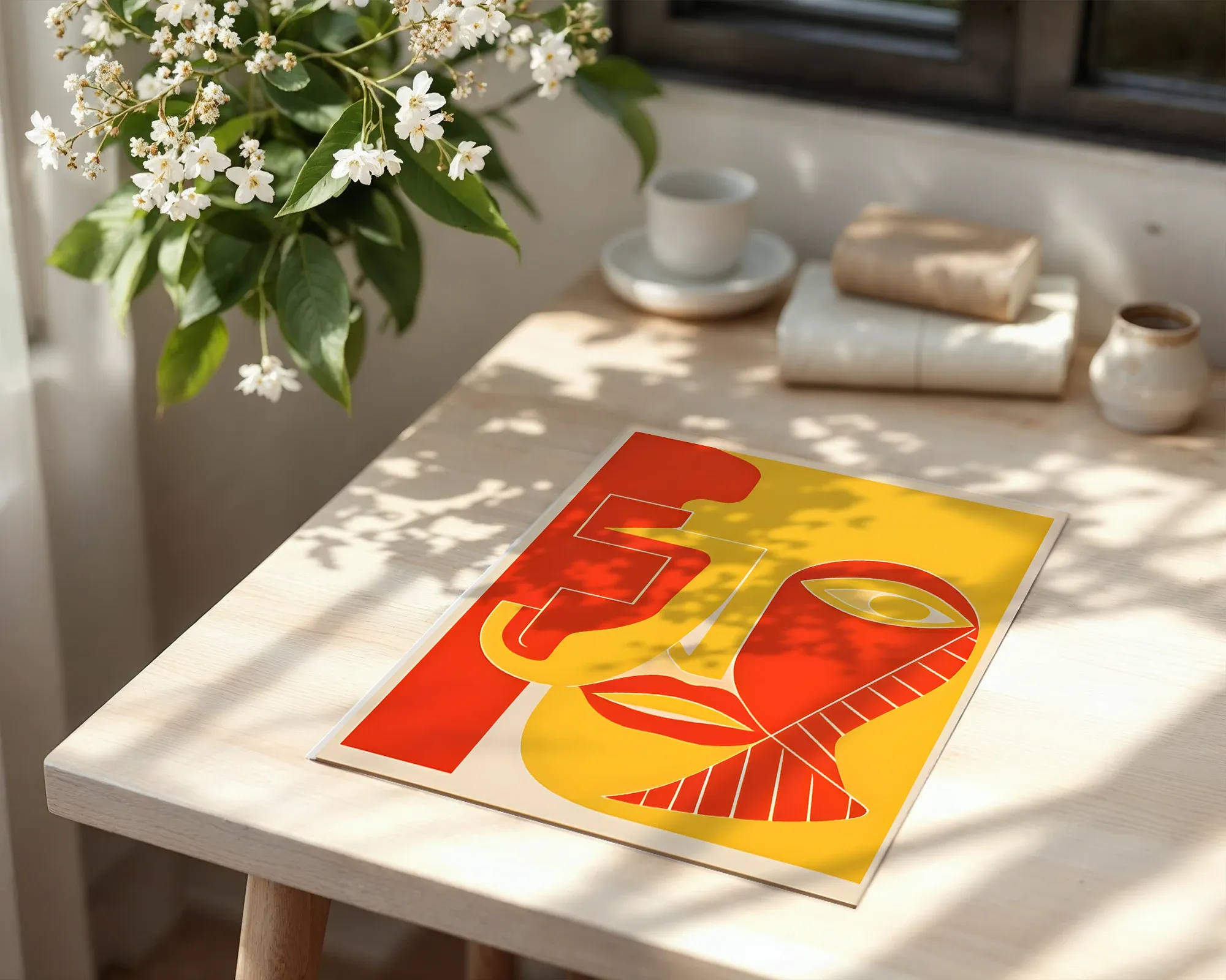 Abstract Profile in Red and Yellow — room view 6