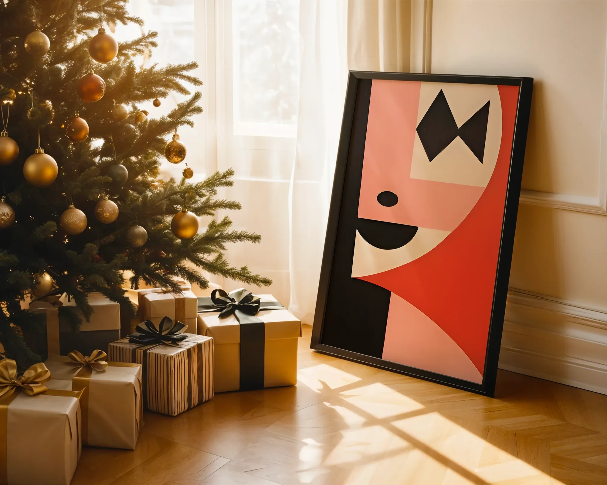 Geometric Harlequin Portrait — room view 2