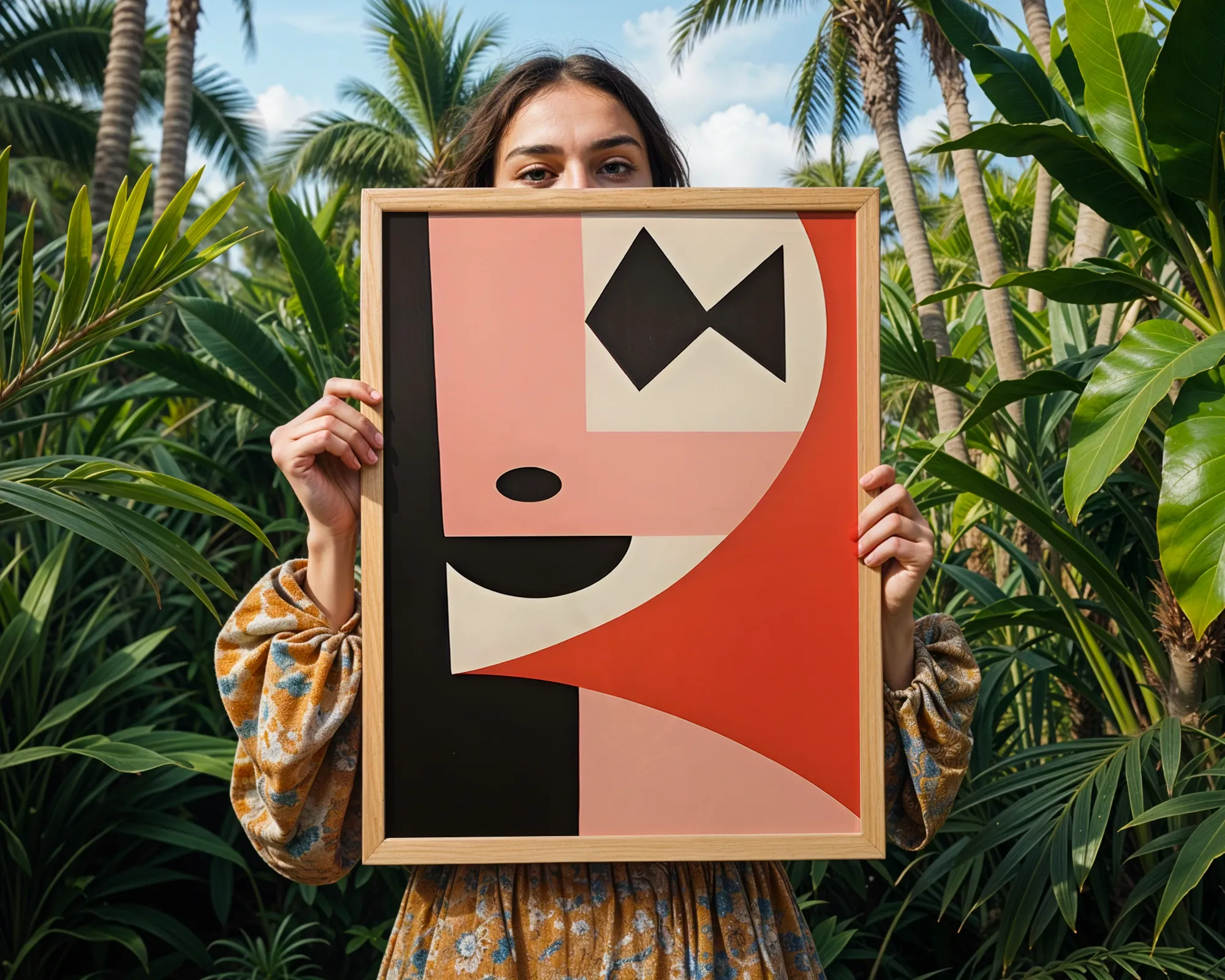 Geometric Harlequin Portrait — room view 5