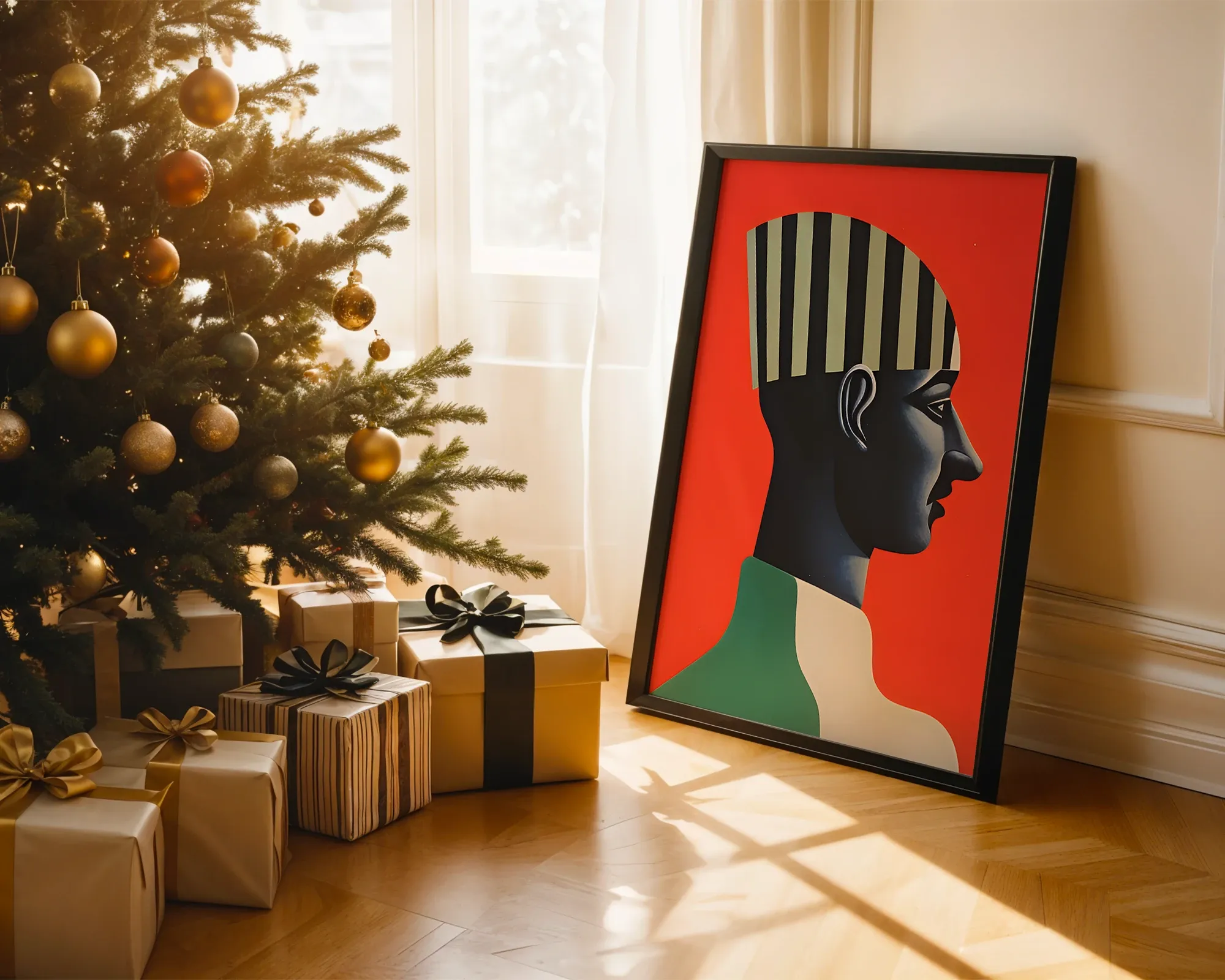 Profile with Striped Headdress — room view 2