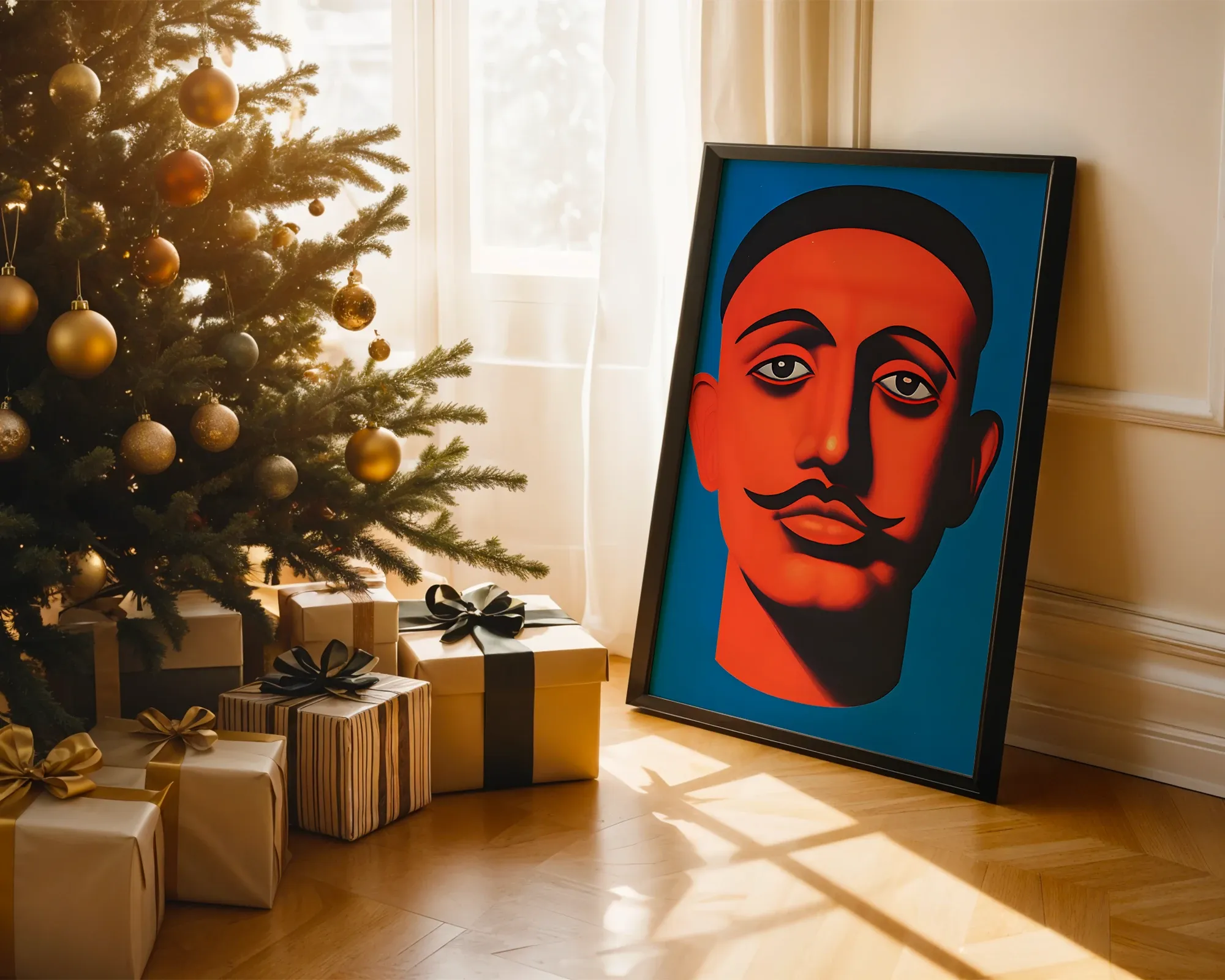 Stylized Portrait with Mustache — room view 2