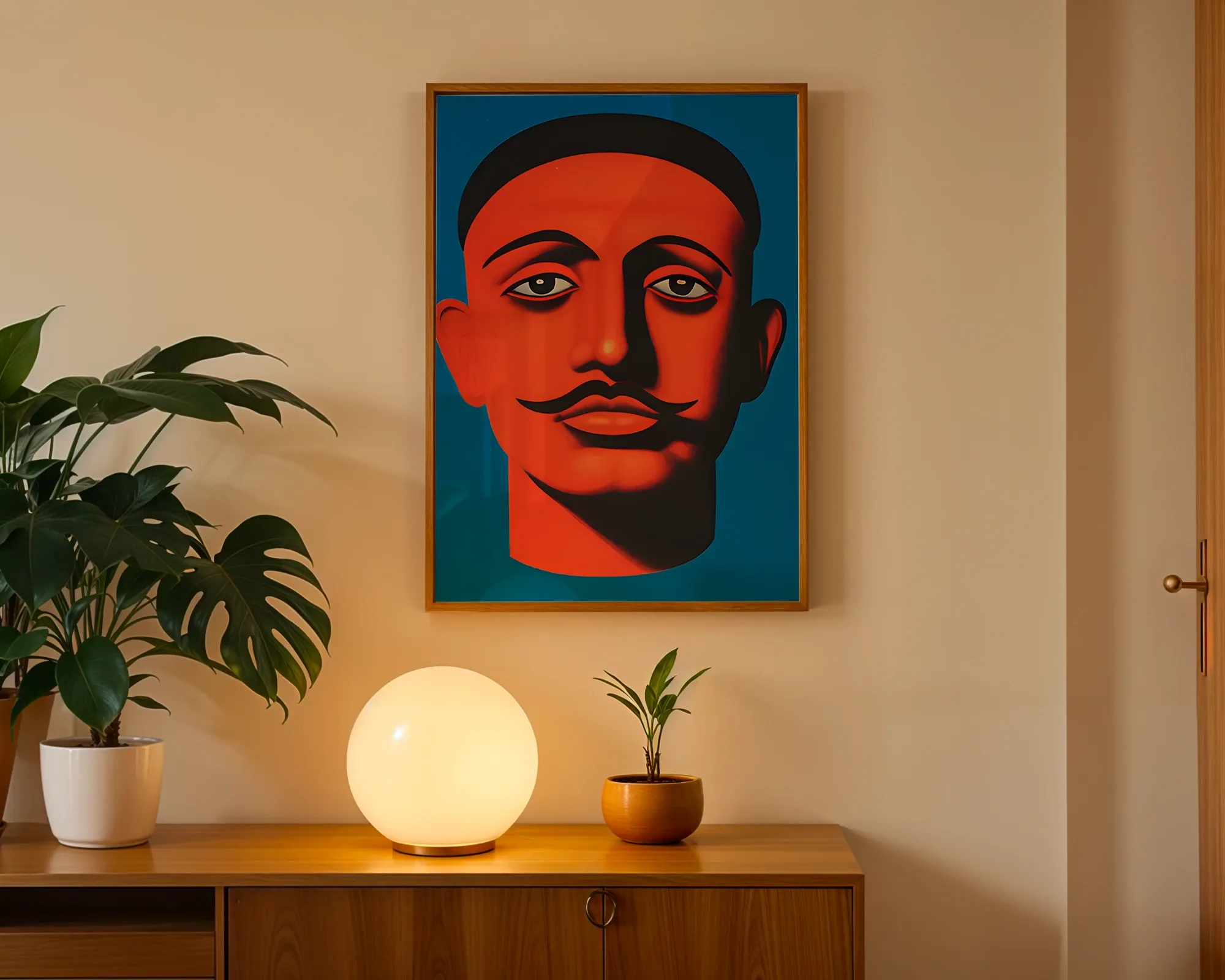 Stylized Portrait with Mustache — room view 3