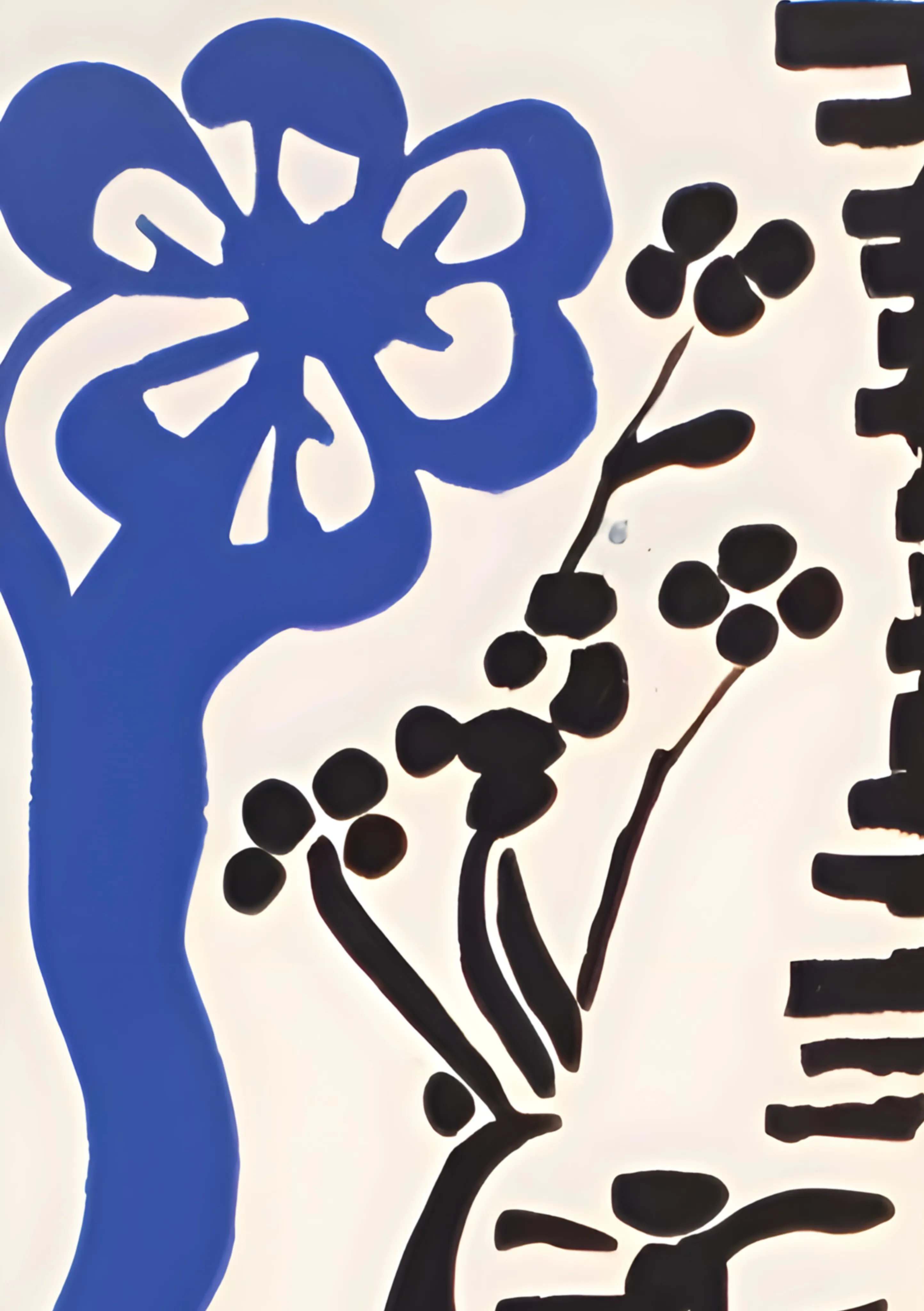 Blue Motif and Botanical Sprig image 1