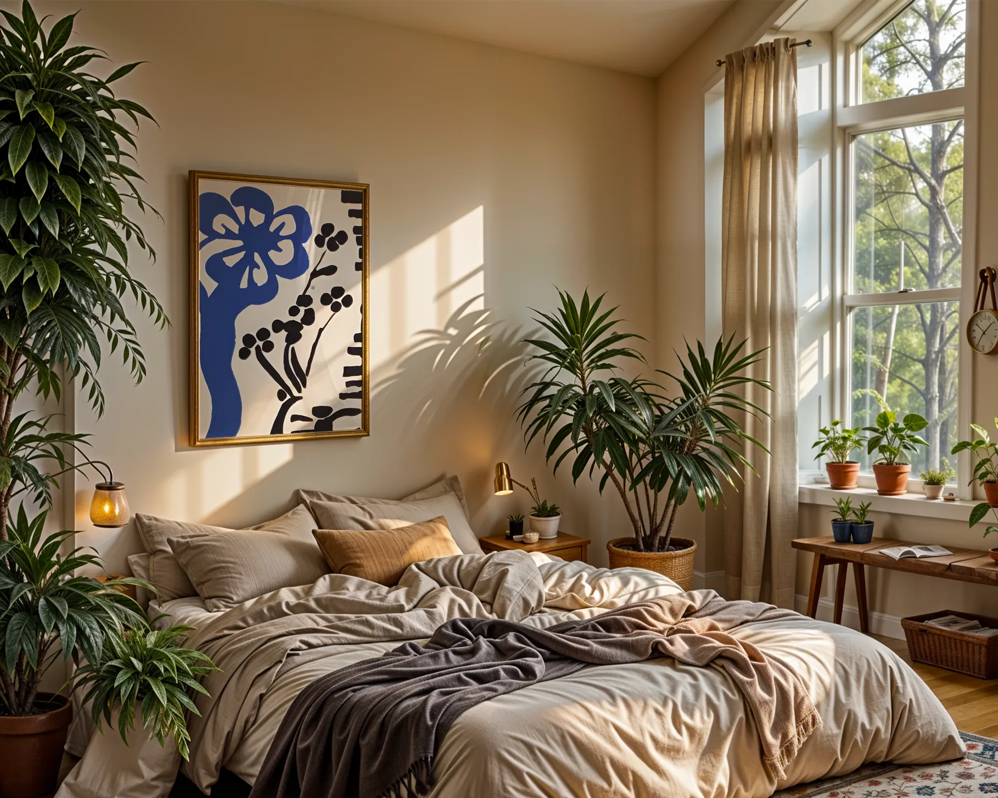 Blue Motif and Botanical Sprig — room view 4