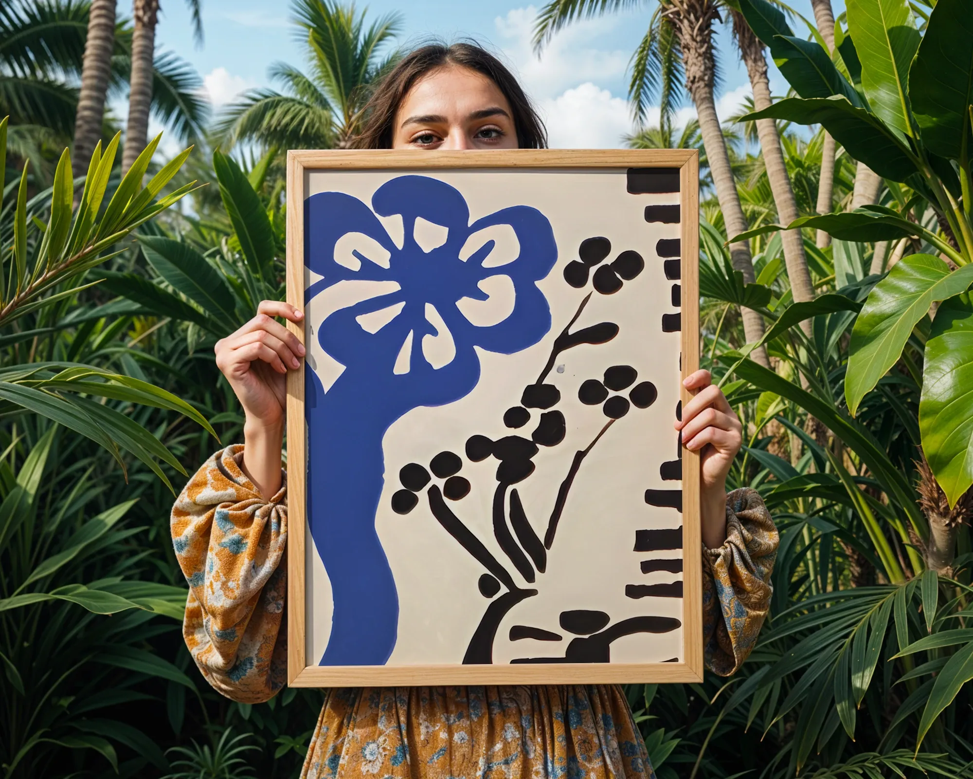 Blue Motif and Botanical Sprig — room view 5