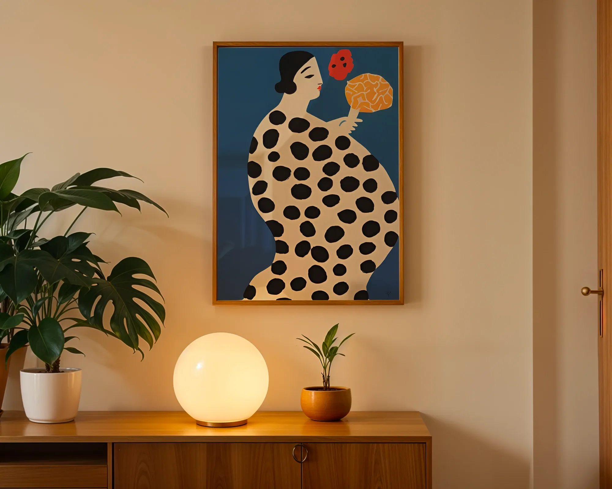 Woman in Polka Dot Dress — room view 3