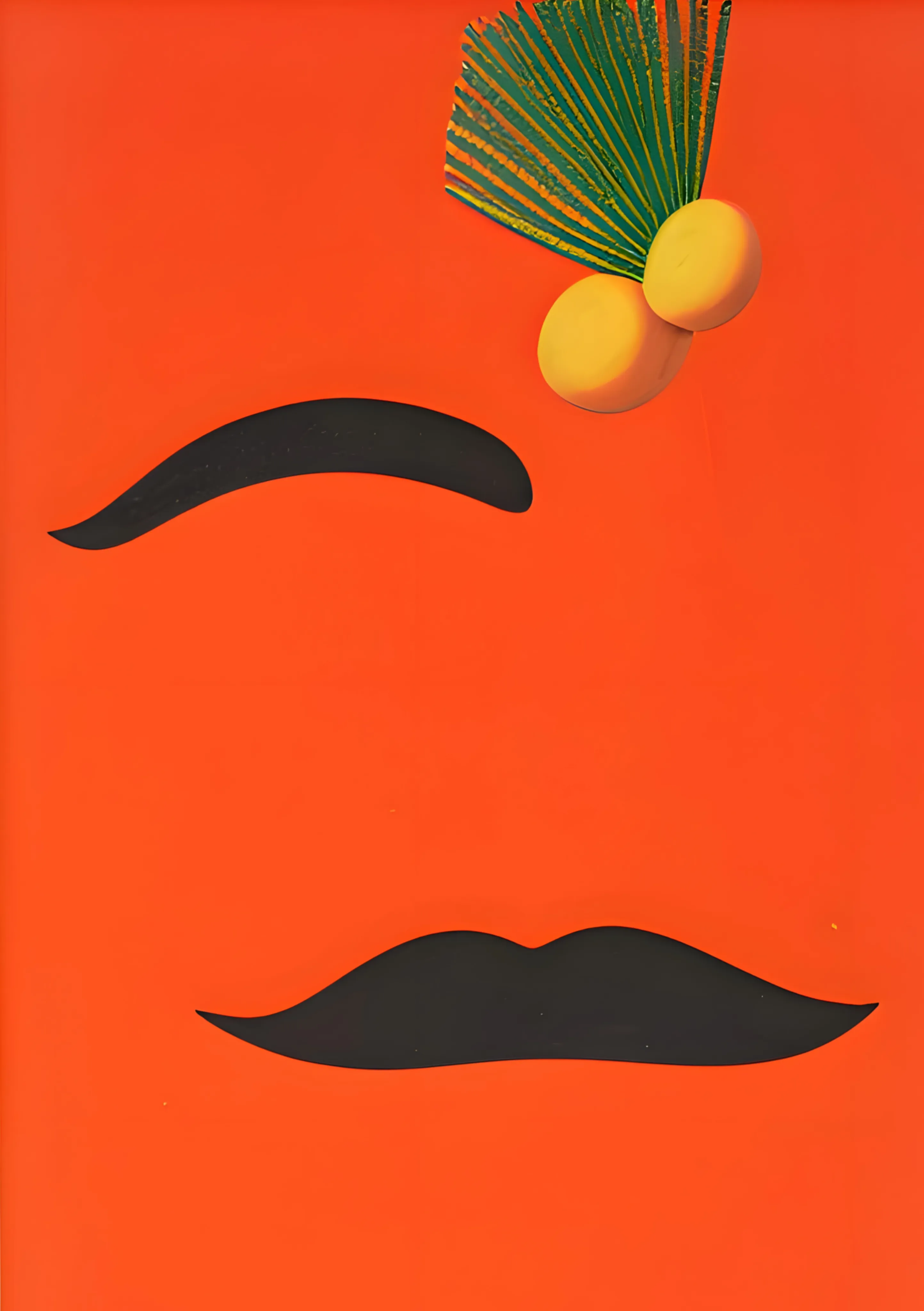 Minimalist Face on Bold Orange image 1