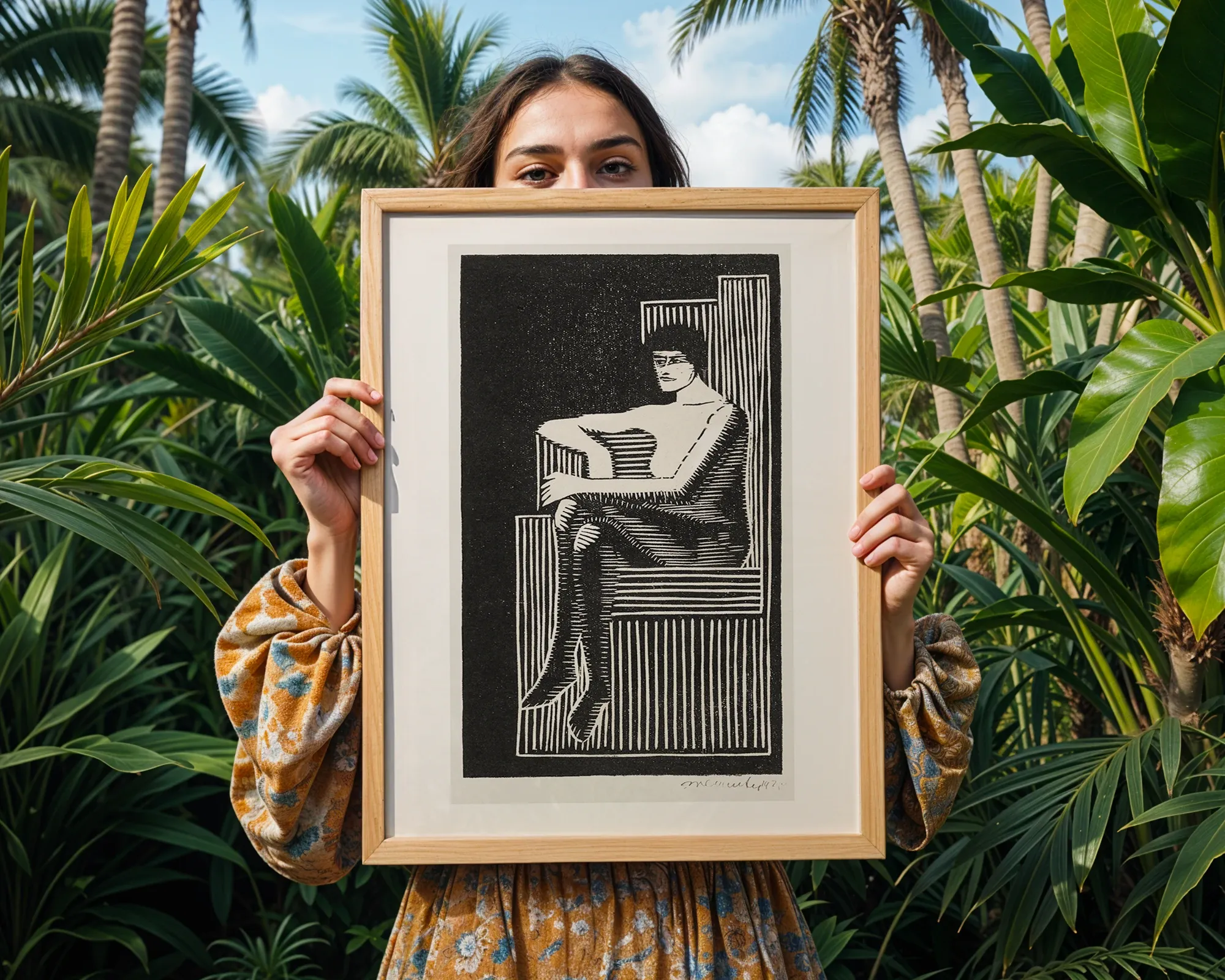 Seated Figure in Geometric Frame — room view 5