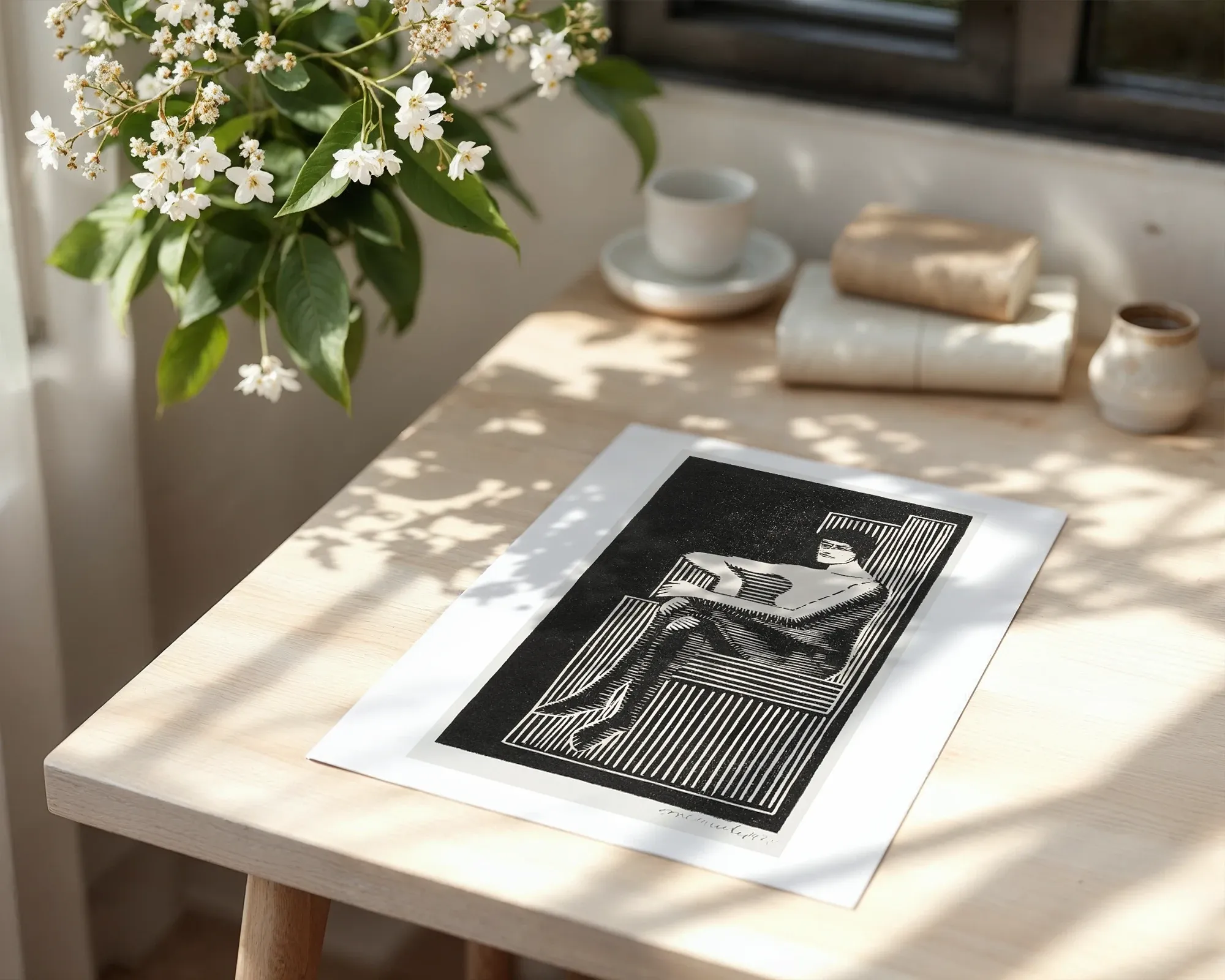 Seated Figure in Geometric Frame — room view 6