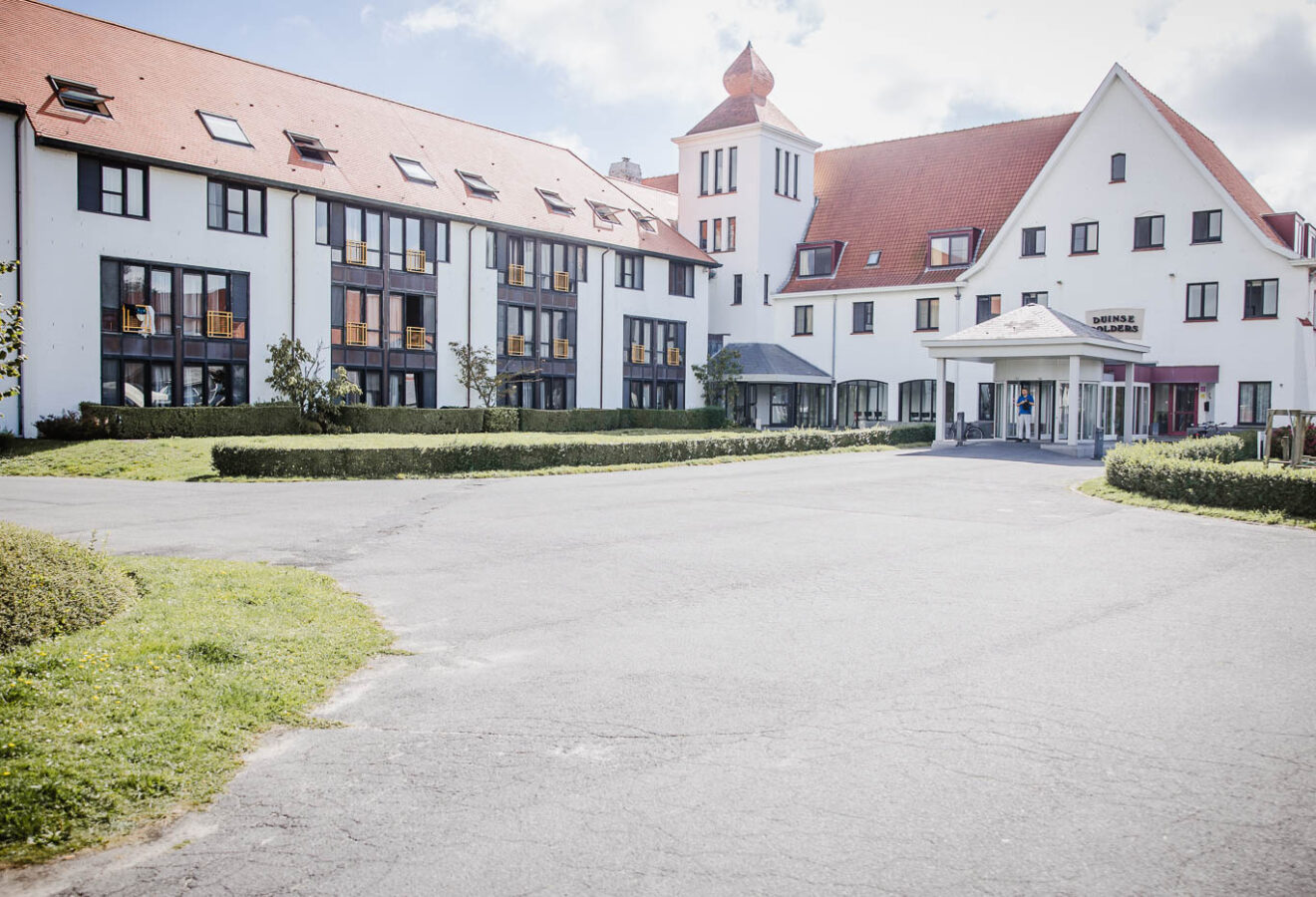 Corsendonk Duinse Polders, a modern hotel complex with manicured gardens on the coast