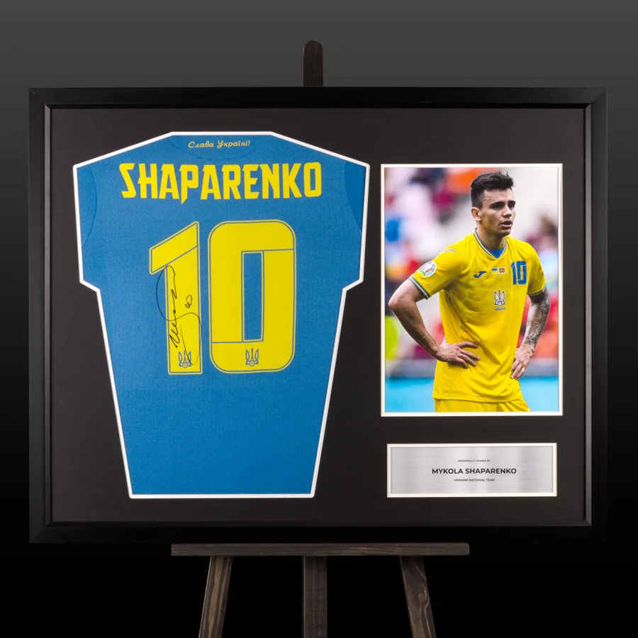 Футболка збірної України з автографом Миколи Шапаренка Динамо Київ (Shaparenko, Dynamo, Ukraine)
