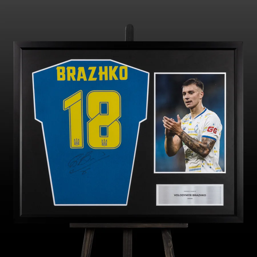 Футболка збірної України з автографом Володимира Бражка Динамо Київ (Brazhko, Dynamo, Ukraine)