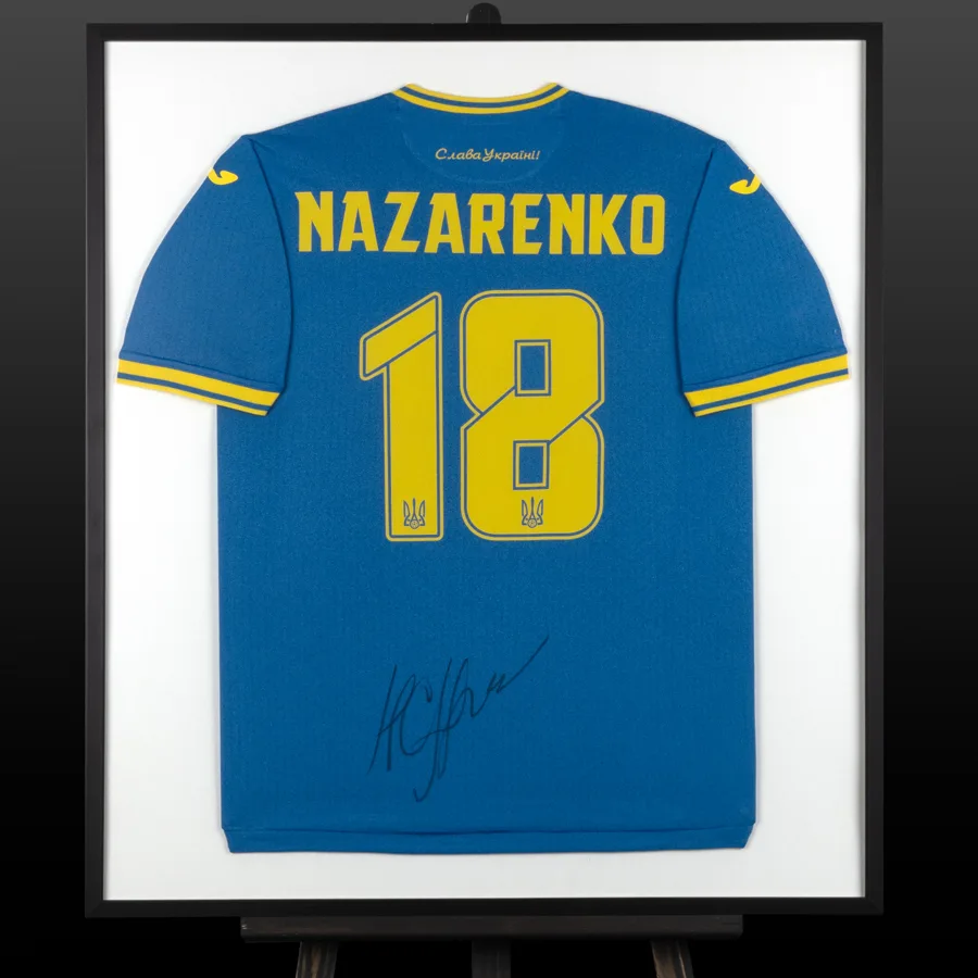Футболка збірної України з автографом Сергія Назаренка Дніпро (Nazarenko, Dnipro, Ukraine)