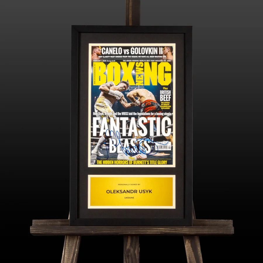 Оригінальний журнал Boxing News 2018-го року з автографом Олександра Усика