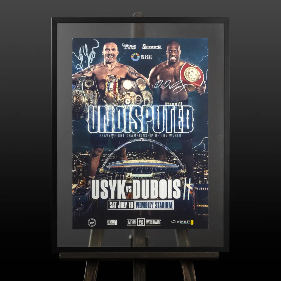Офіційна афіша з поєдинку Usyk - Dubois 2 з автографами Олександра Усика та Даніеля Дюбуа (Usyk, Dubois)