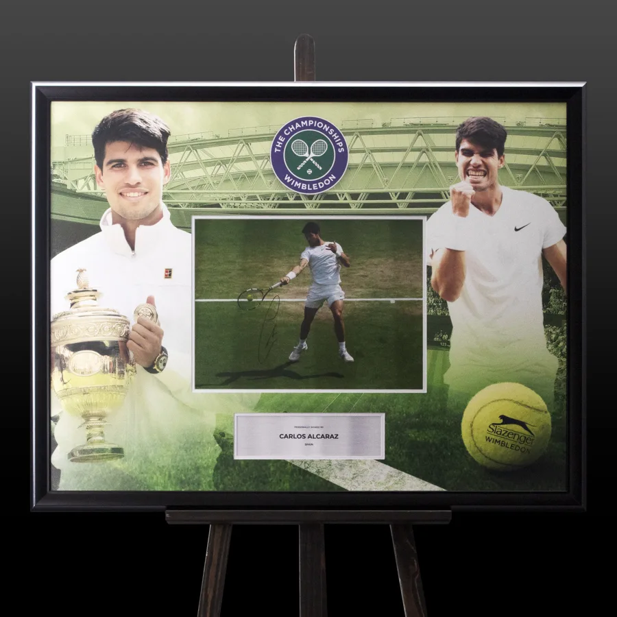 Авторський колаж з підписаною фотографією Карлоса Алькараса теніс Wimbledone (Tennis, Carlos Alcaraz)