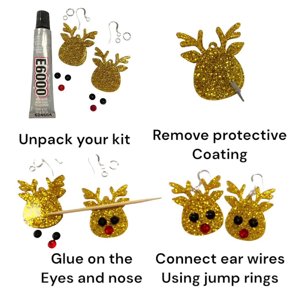 Sparkling Rudolph Earring Kit