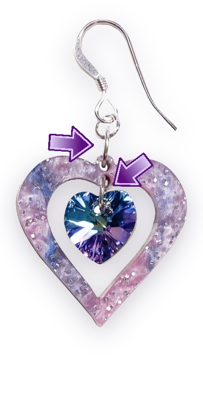 Acrylic Heart Drop Earring Kit