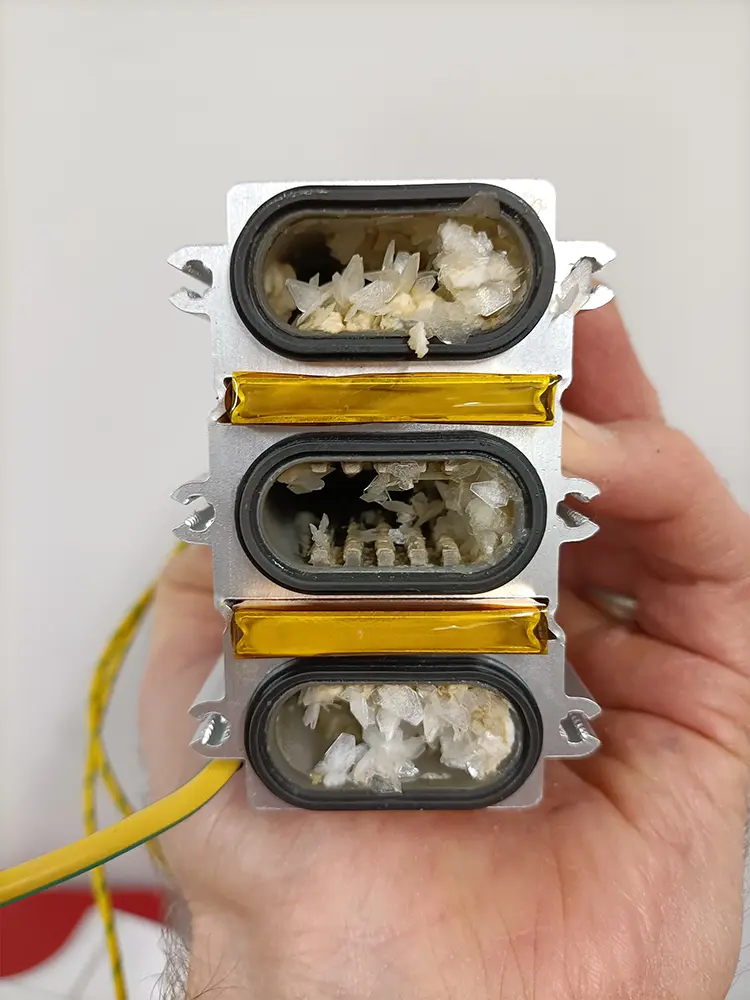 Limescale buildup example