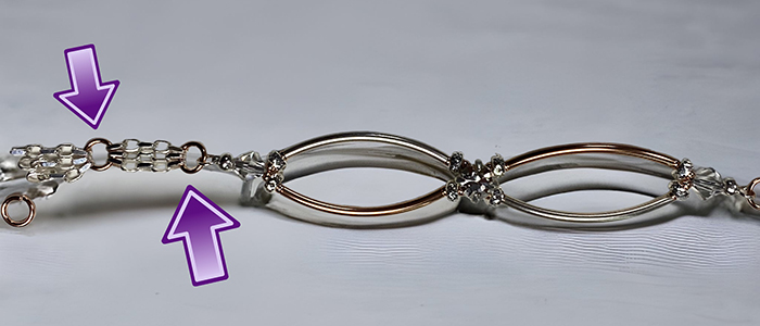 step of attaching chain of bracelet