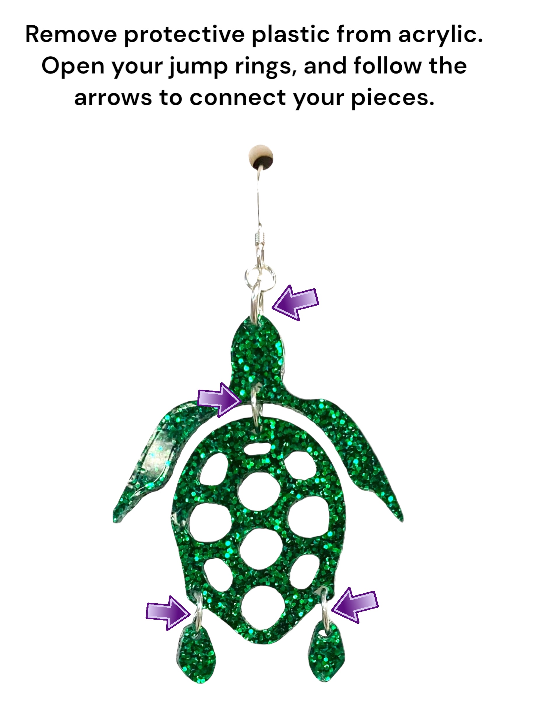 Sparkling Sea Turtle Earring Kit Instructions
