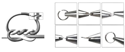 Hide your knot under your large multi-cut bead