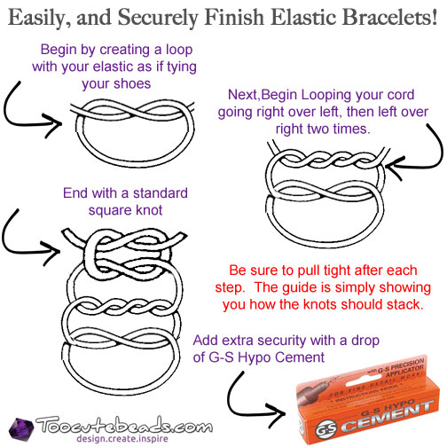 elastic bracelet knotting instructiion