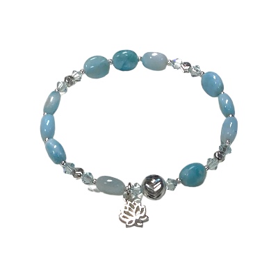 DIY Gemstone Bracelet Kit - Larimar Lotus Bracelet