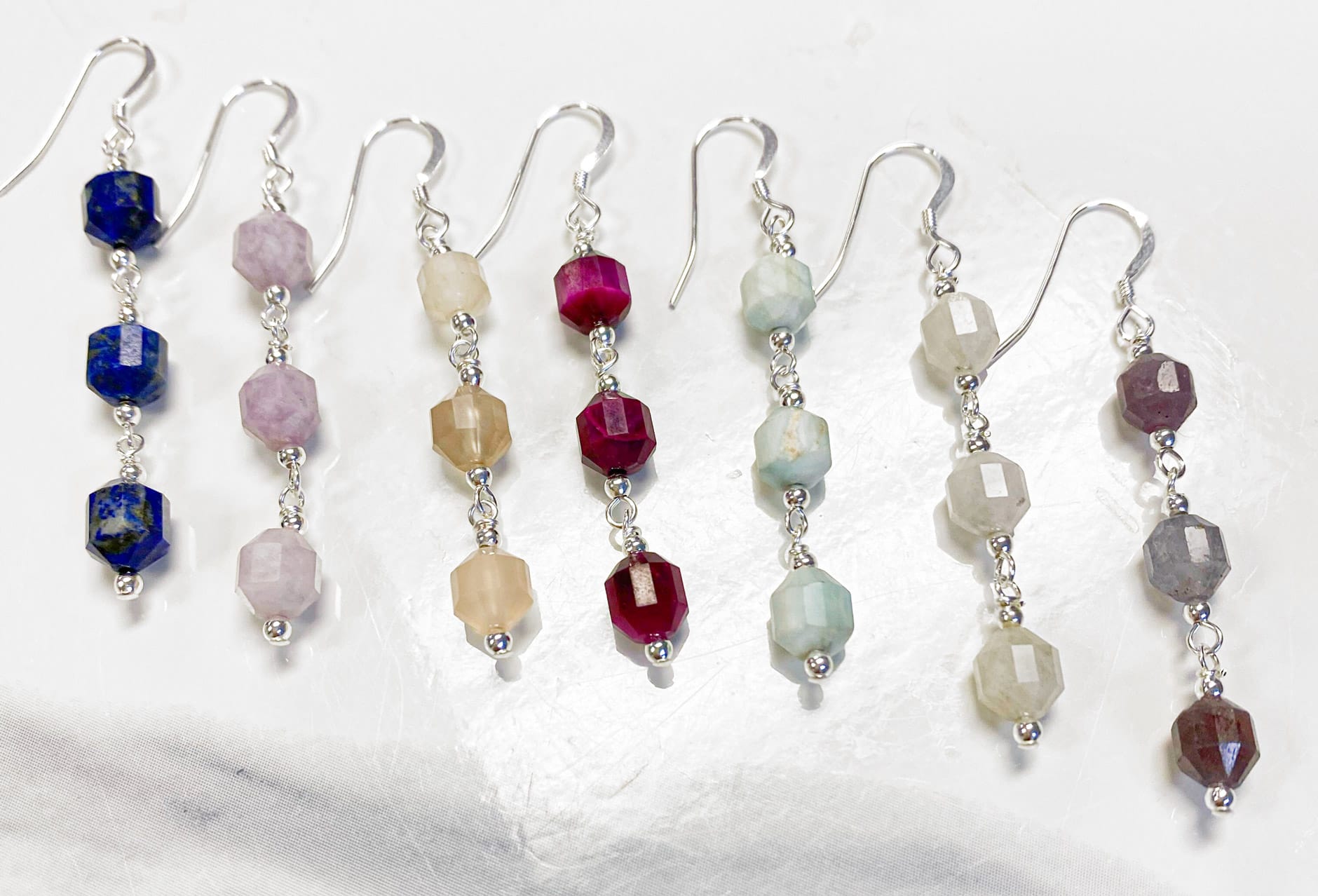 Faceted Hexagon Gemstone Earring Kit