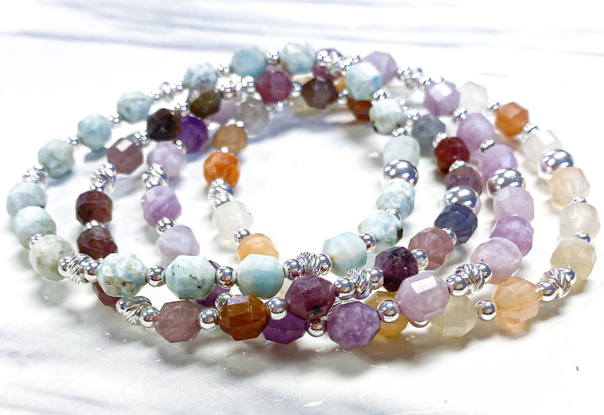 Faceted Hexagon Gemstone Stack Bracelet Kit