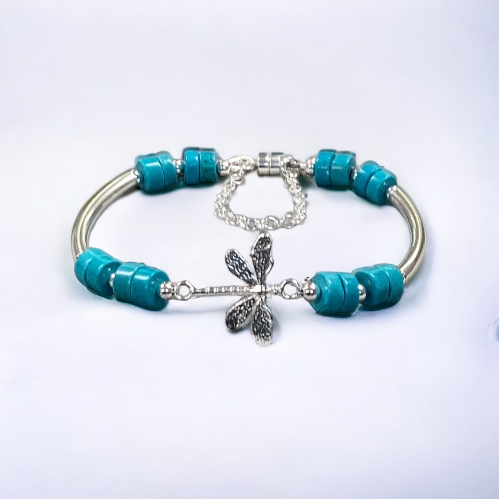 DIY Jewelry Kit - Blue Dragonfly Bangle Bracelet Kit