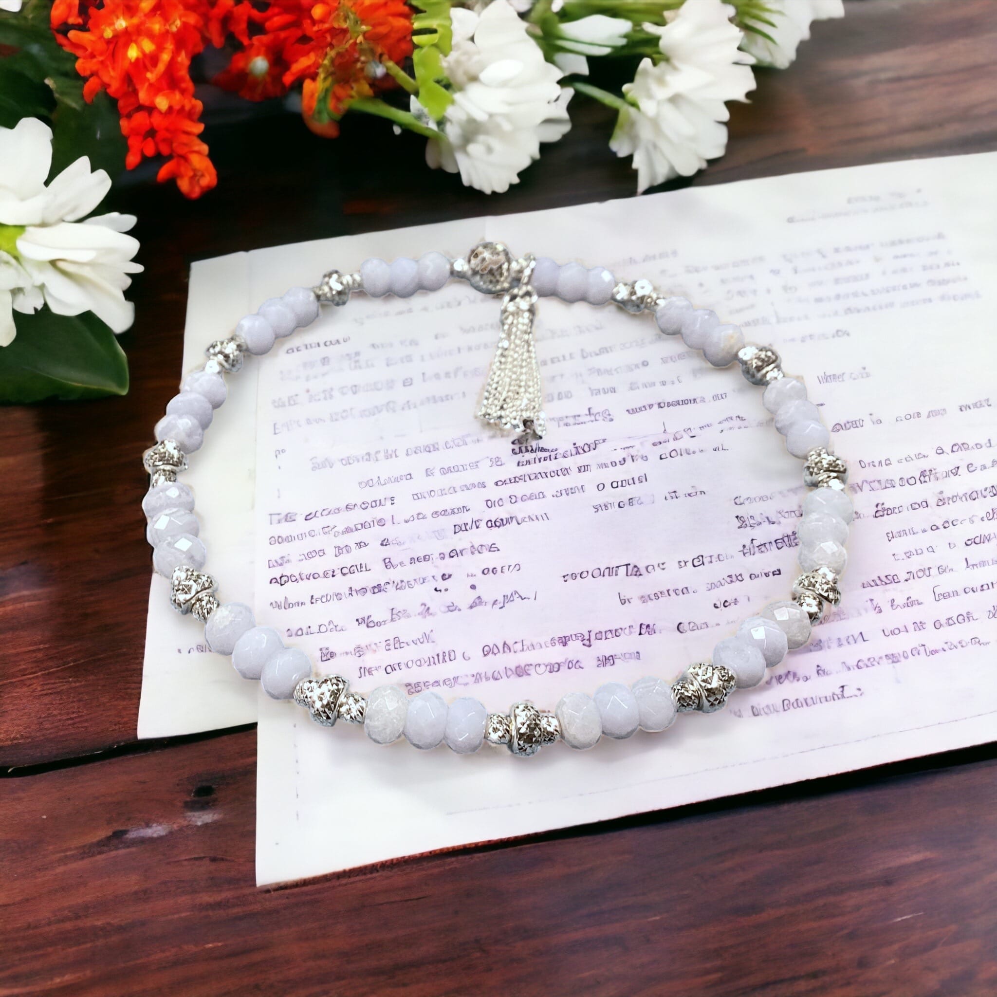 DIY Jewelry Kit - Sparkling Chalcedony Bracelet Ki Instructions