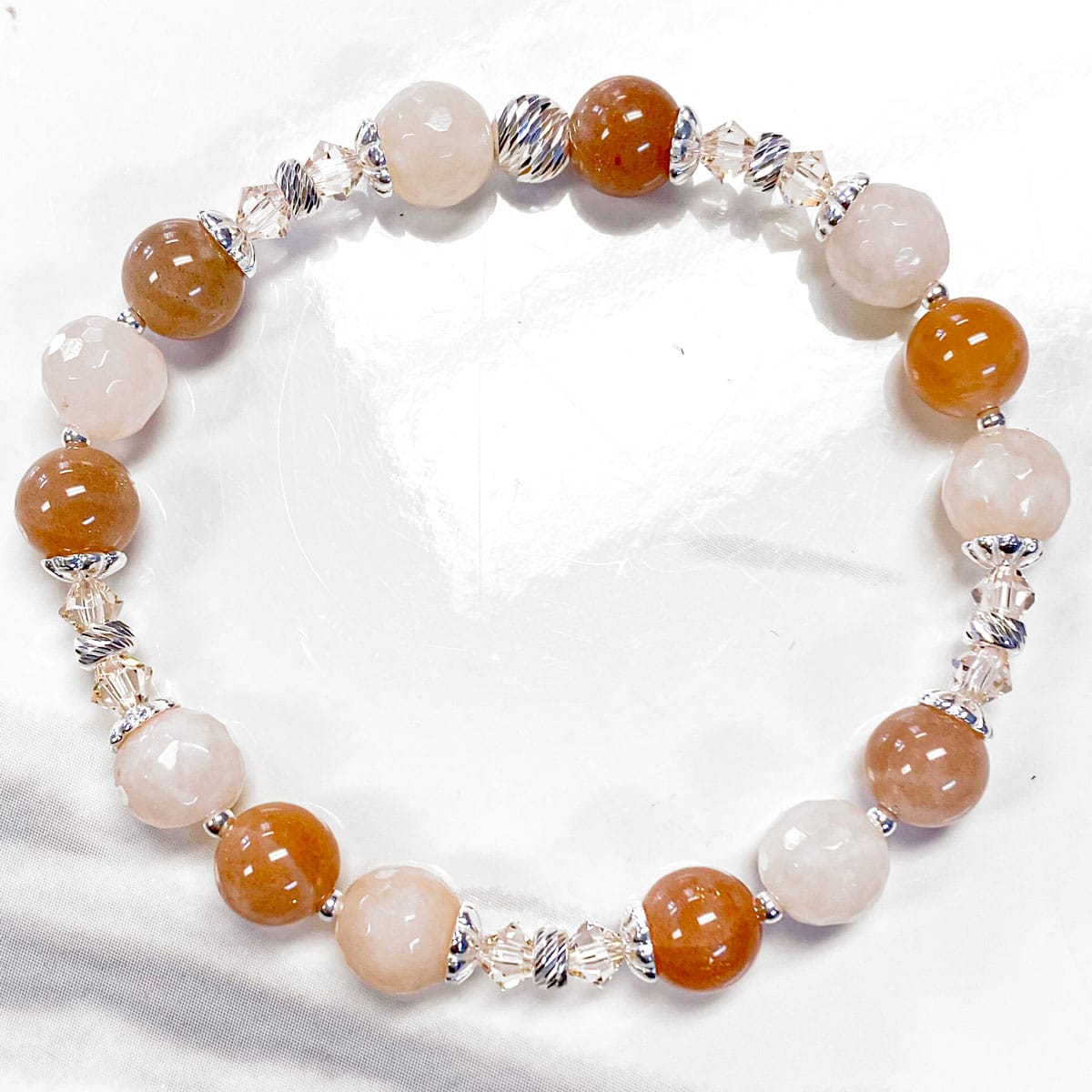 Peach Sunstone Gemstone Bracelet Kit