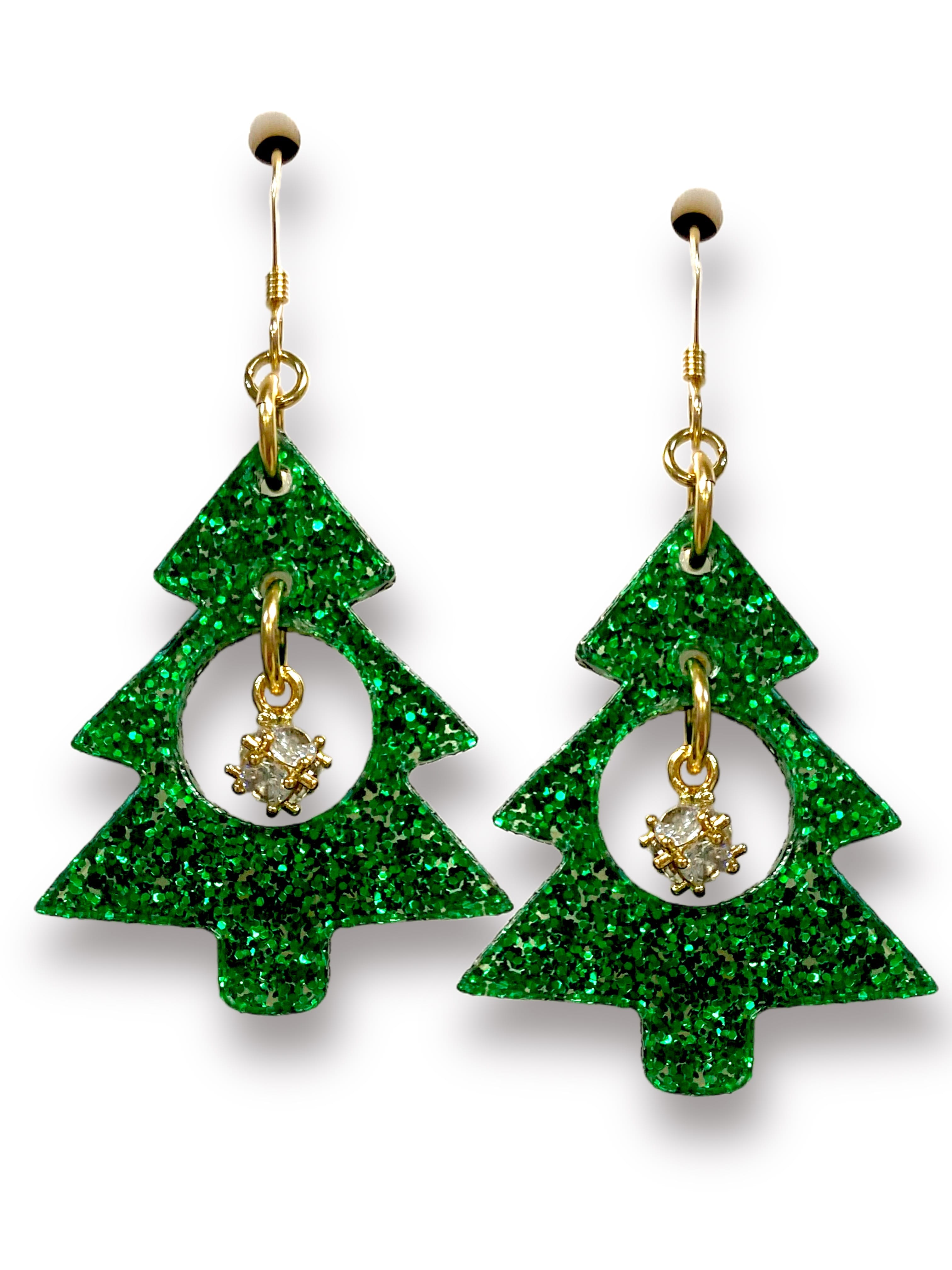 Golden Drop Christmas Tree Earring Kit