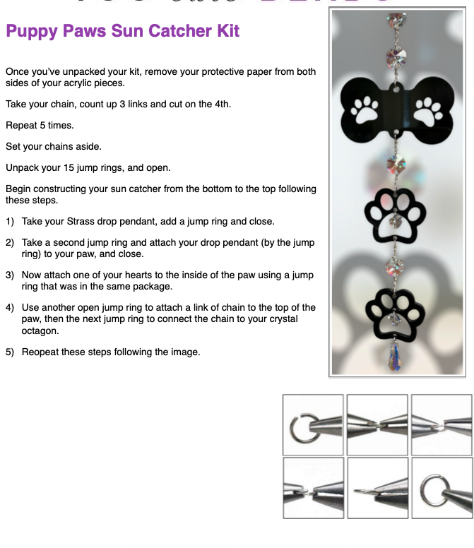 Puppy Paws Sun Catcher Kit