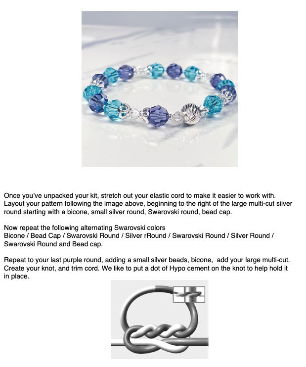 Pastel Perfection Bracelet Kit Instructions