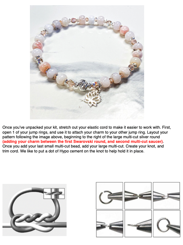 Pink Opal Lotus Bracelet Kit