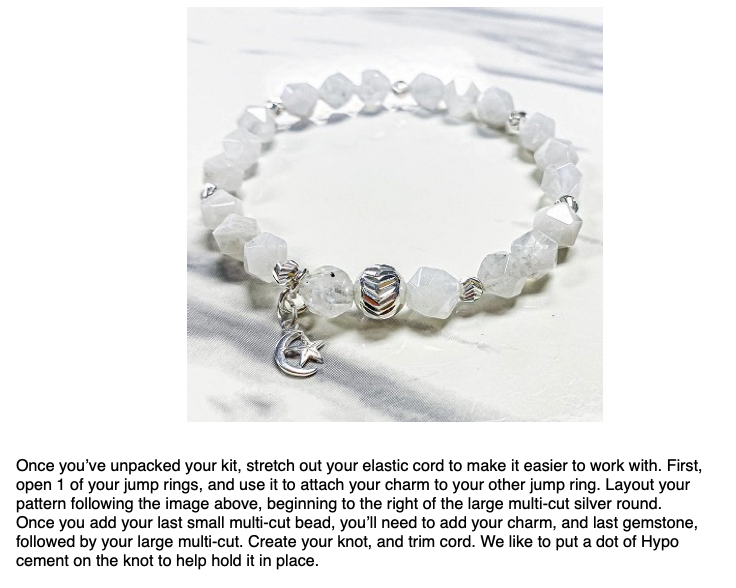 Faceted Star and Moonstone Bracelet Kit