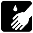 hand icon on black background