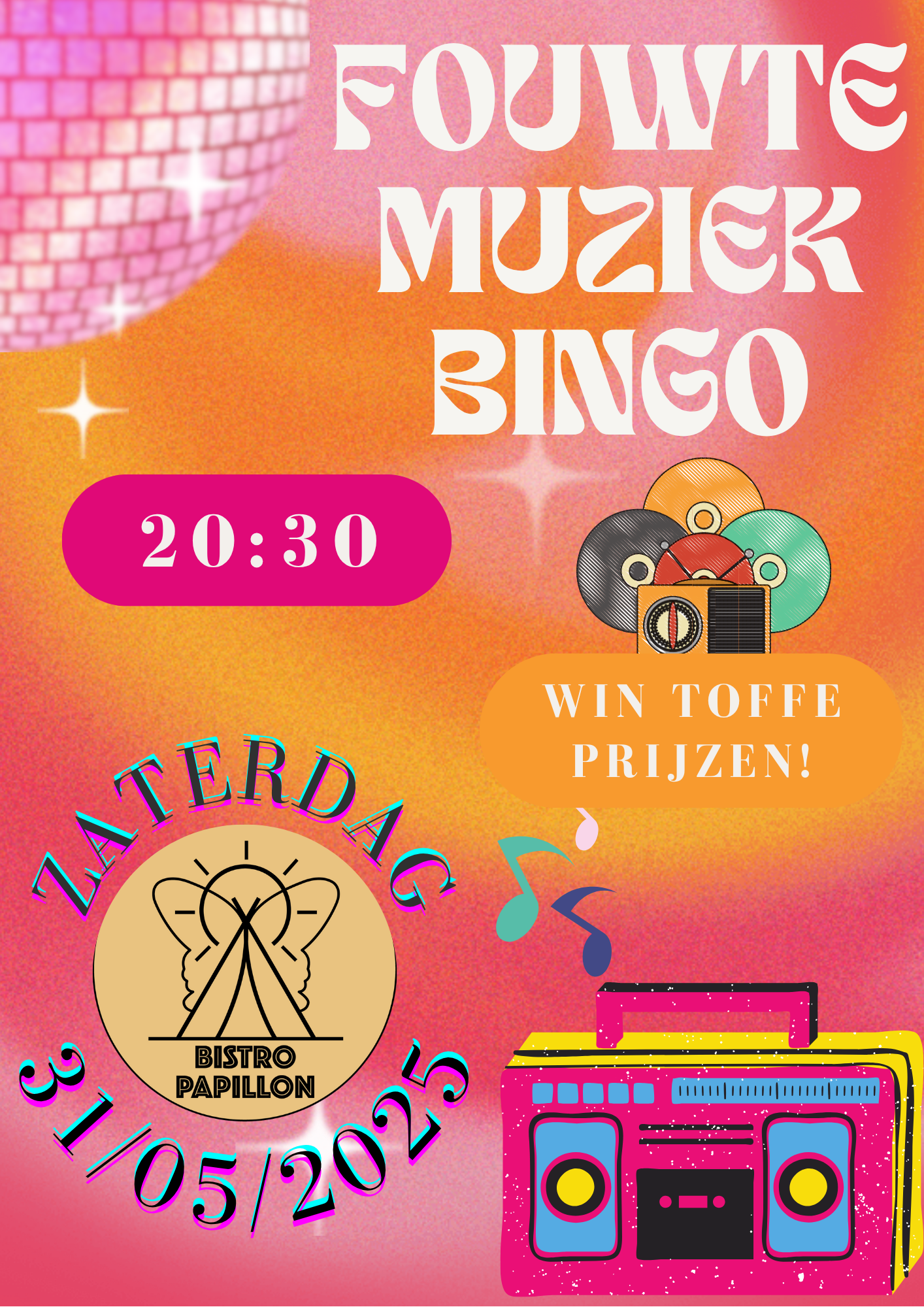 Fouwte Muziek Bingo