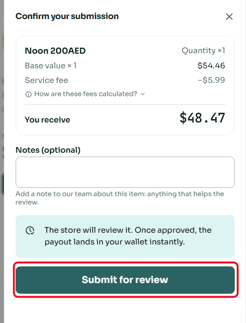 Steps to Sell Noon UAE Cards on Swapforless