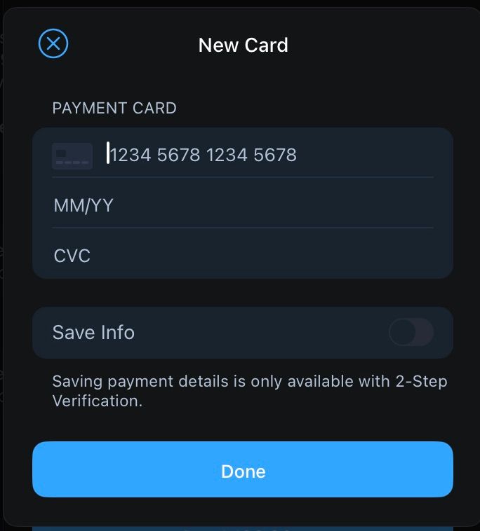 دفع اشتراك تيليجرام بريميوم بالكريبتو