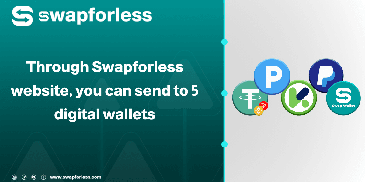 Through swapforless website, you can send to 5 digital wallets