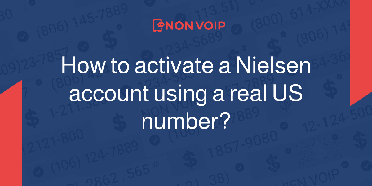 How to activate a Nielsen account using a real US number?