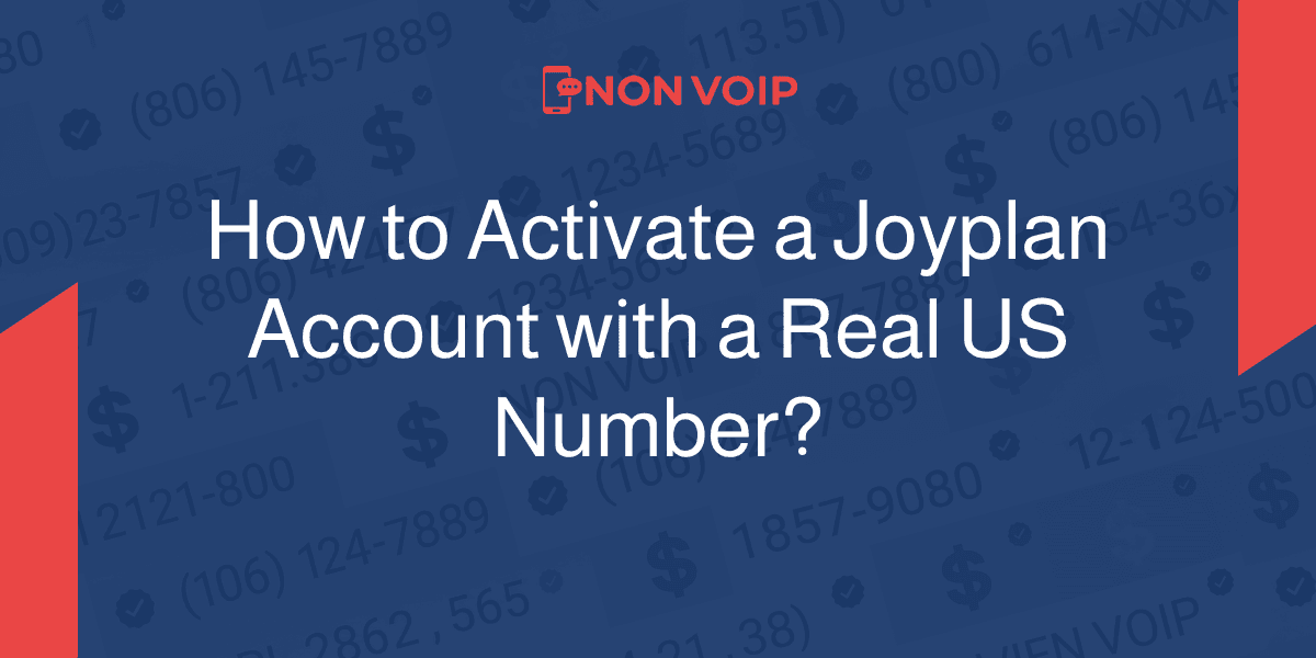 How to activate a Joyplan account using a US number?